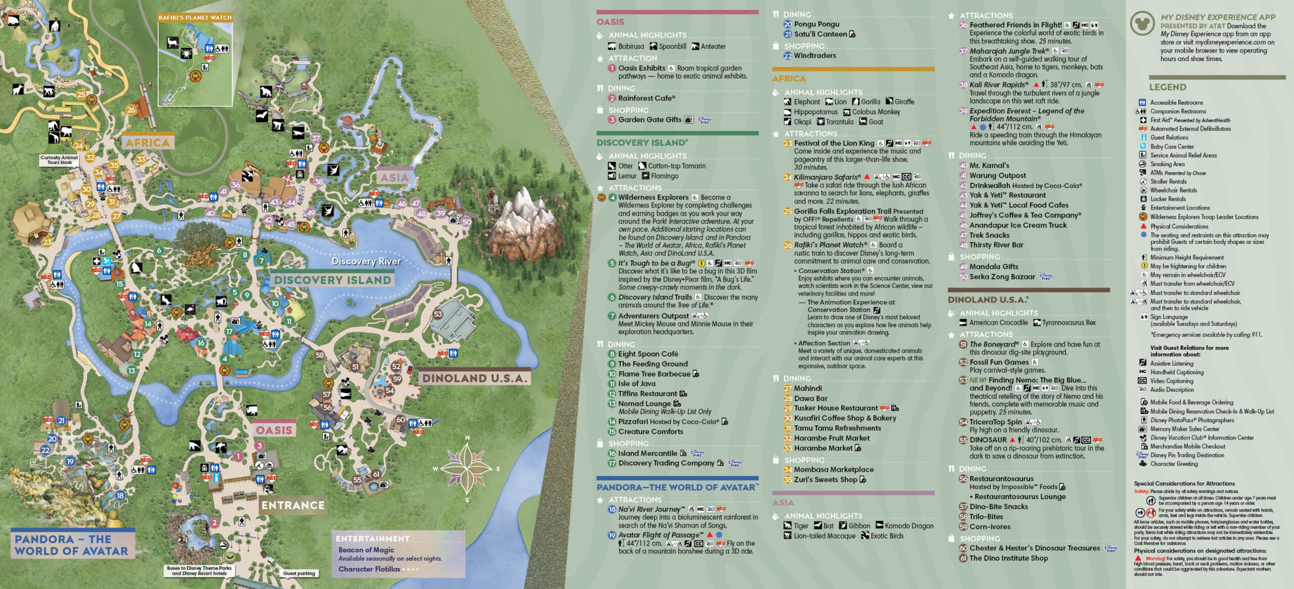 Animal Kingdom Map Walt Disney World Updated November 2022!