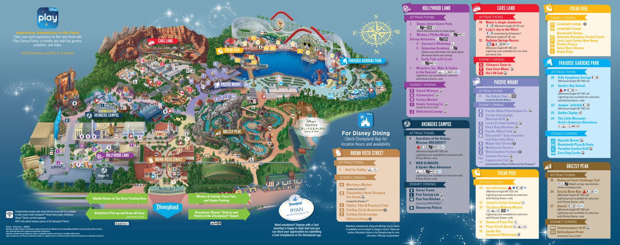 California Adventure Map Updated January